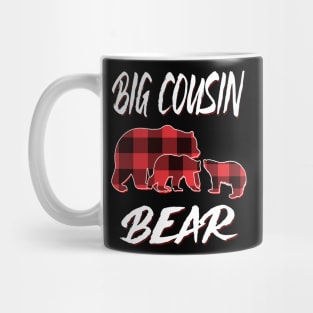 Big Cousin Bear Red Plaid Christmas Pajama Matching Family Gift Mug